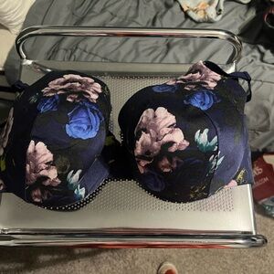 Cacique Navy and Floral Bra